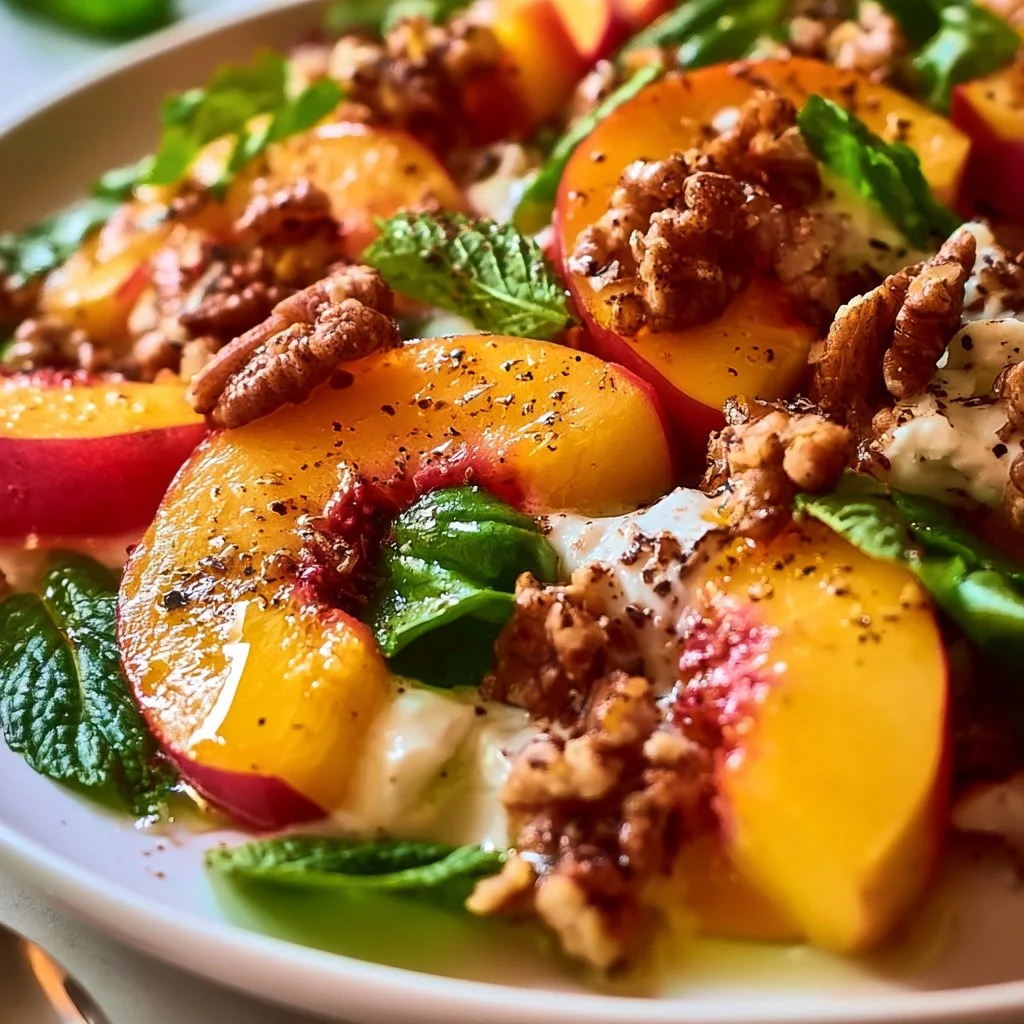 Schmackhafter Millionärs-Pfirsichsalat mit frischen Zutaten