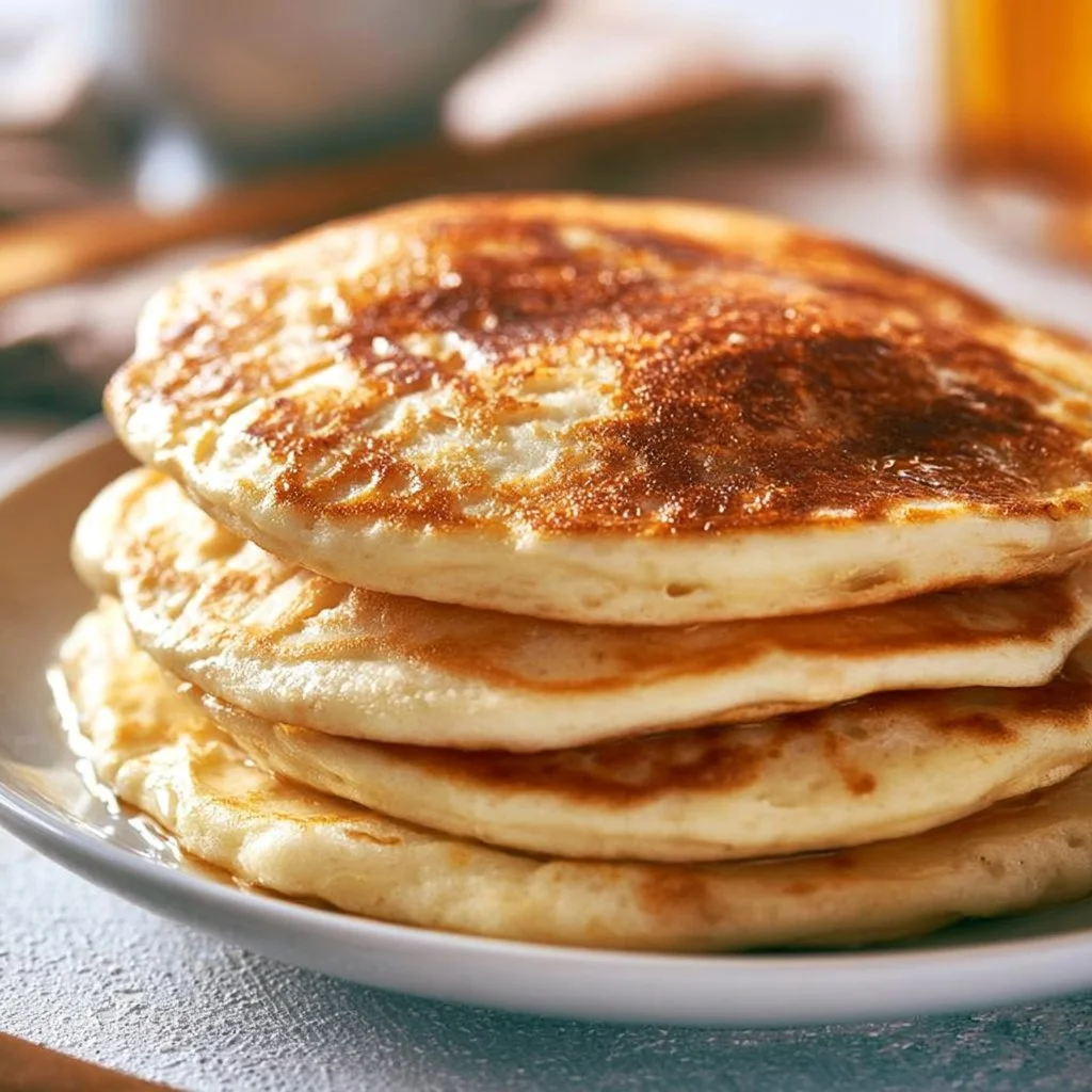 Leckere Pfannkuchen auf einem Teller, frisch zubereitet mit frischen Zutaten.