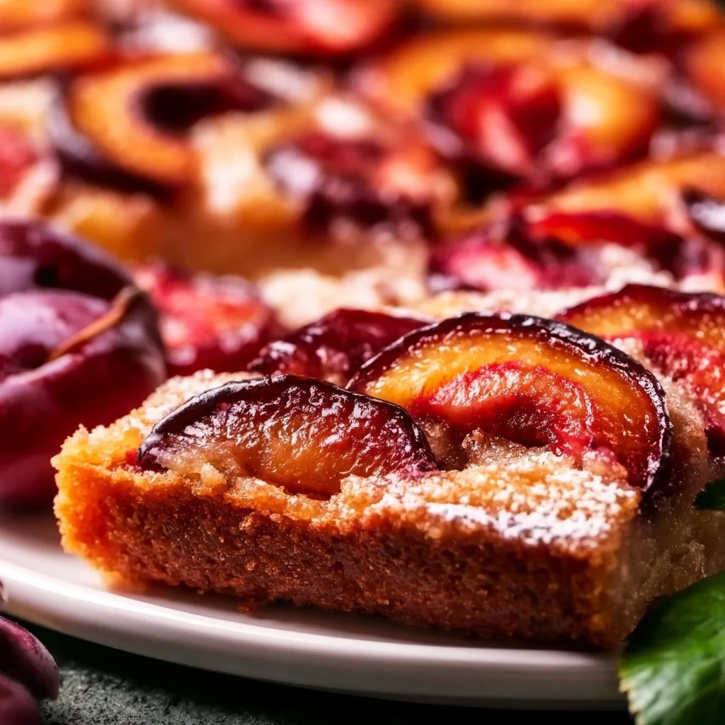 Pflaumenkuchen vom Blech mit frischen Pflaumen und saftigen Teig