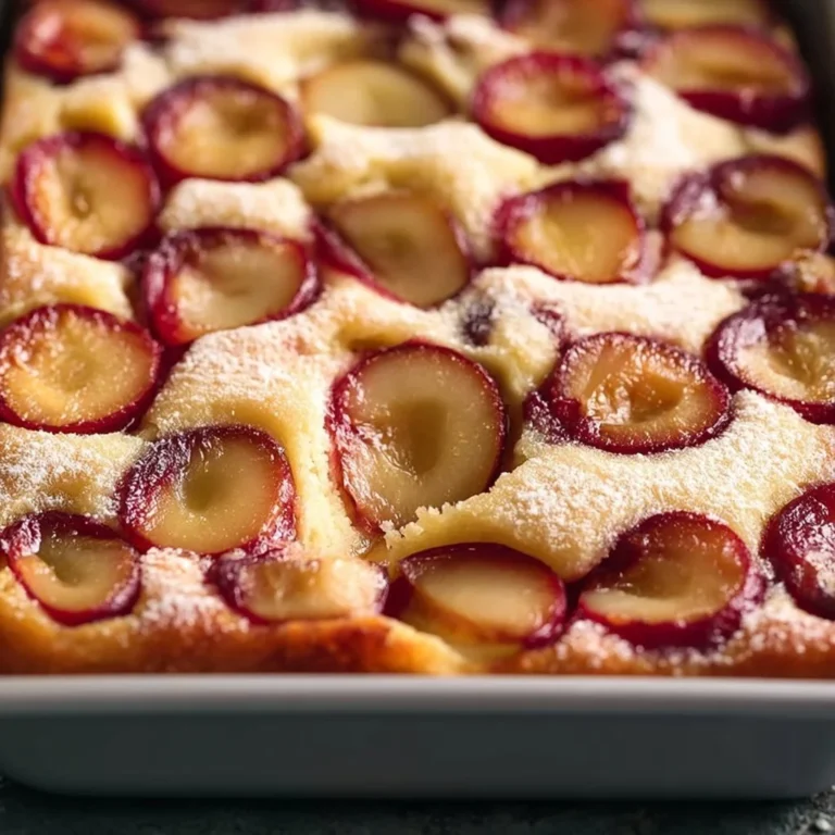 Polnischer Pflaumenkuchen mit saftigen Pflaumen und knusprigem Teig