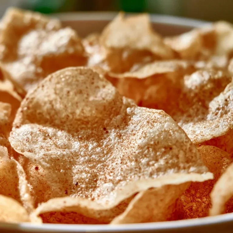 Reispapier-Chips aus dem Airfryer auf einem Tisch