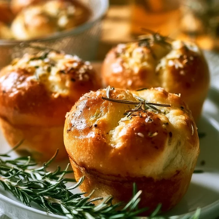 Köstliche Rosmarin-Knoblauch-Focaccia-Muffins frisch gebacken