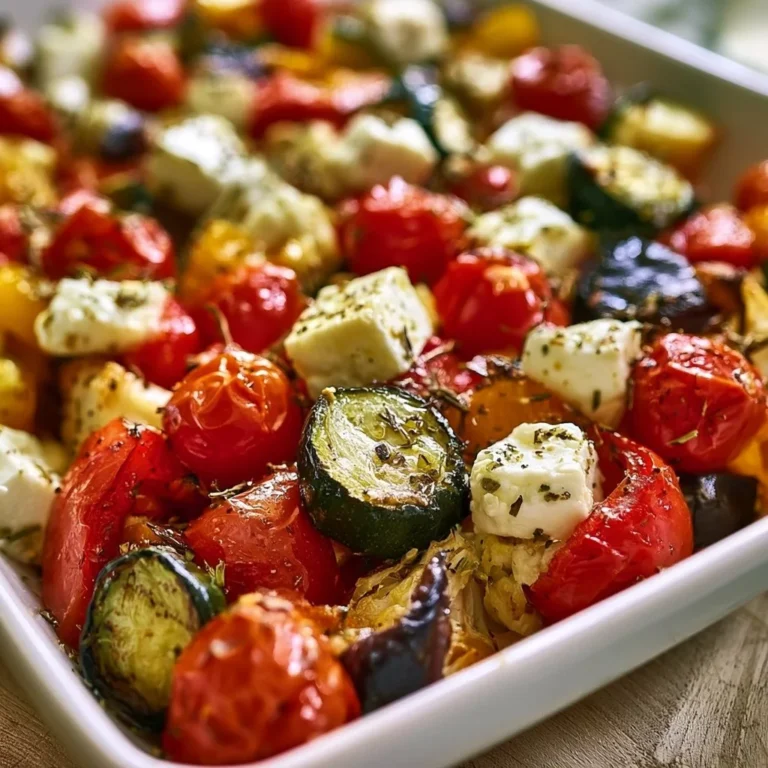 Schnelles Feta-Ofengemüse mit frischem Gemüse und Feta-Käse