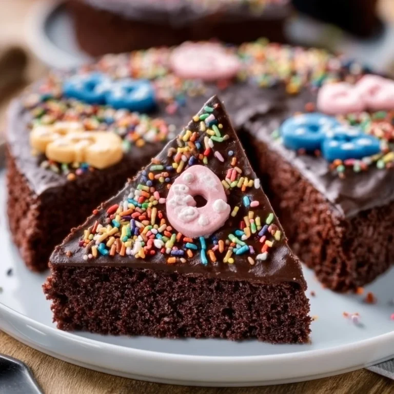 Schokoladenkuchen zur Einschulung auf einem festlich gedeckten Tisch