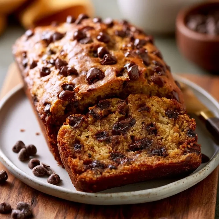 Leckeres Schokoladenstückchen-Bananenbrot frisch aus dem Ofen