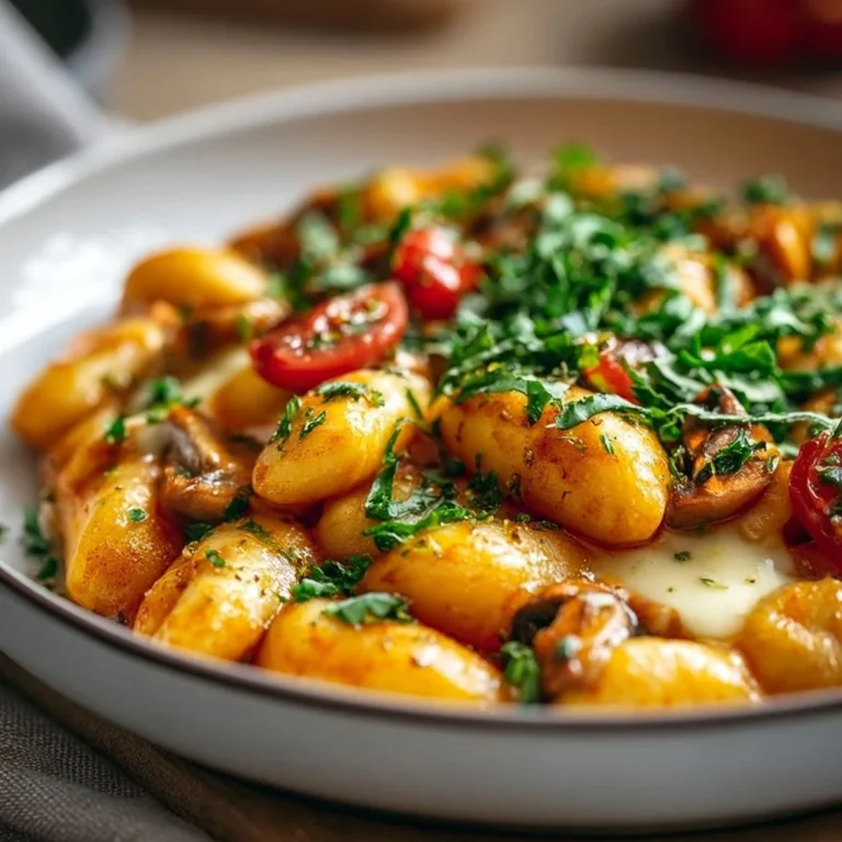 Leckere Schupfnudelpfanne mit Gemüse und Kräutern, vegetarisches Rezept.