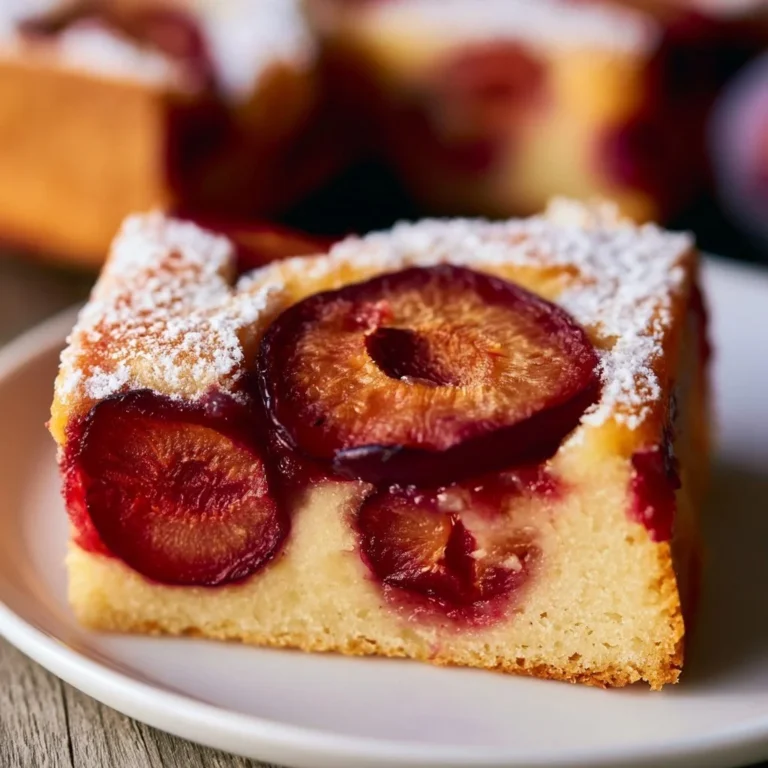 Schwedischer Pflaumenkuchen vom Blech mit frischen Pflaumen und köstlichem Teig