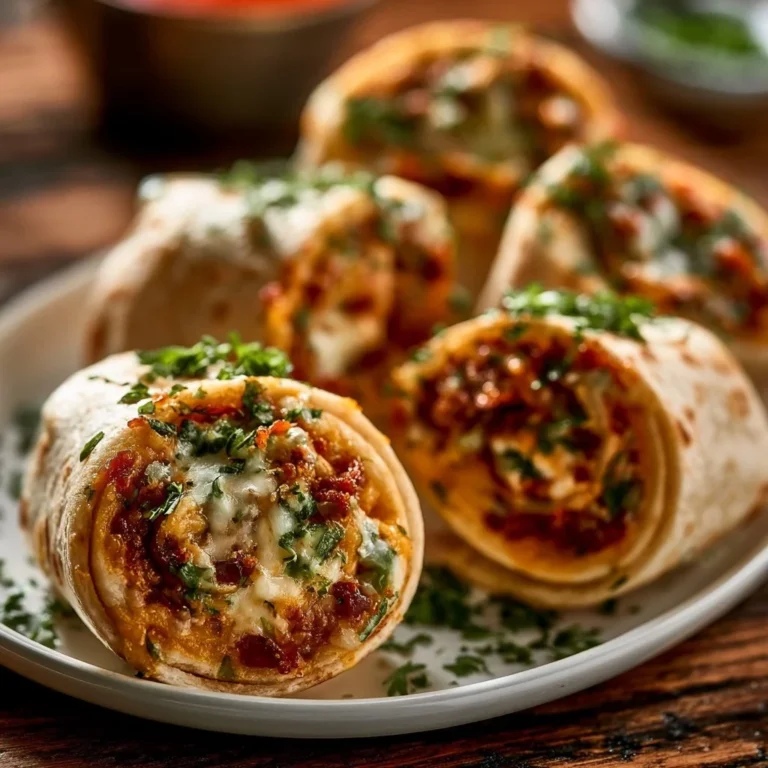 Leckere Taco-Rollen mit frischen Zutaten auf einem Teller