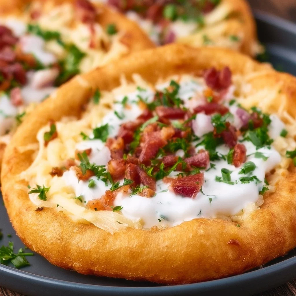Ungarischer Langosch: Pikanter Hefeteig-Snack aus dem Rezept für leckeres Fingerfood