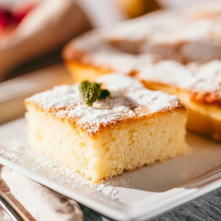 Zuckerkuchen vom Blech, frisch gebacken und serviert auf einem Holzbrett